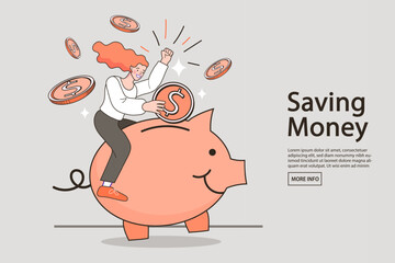 businessman with piggy bank and money