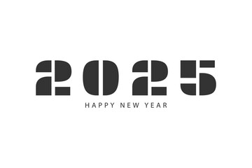 Happy New Year 2025 typography template calendar cover. Vector design for poster, banner, greeting card and invitation.