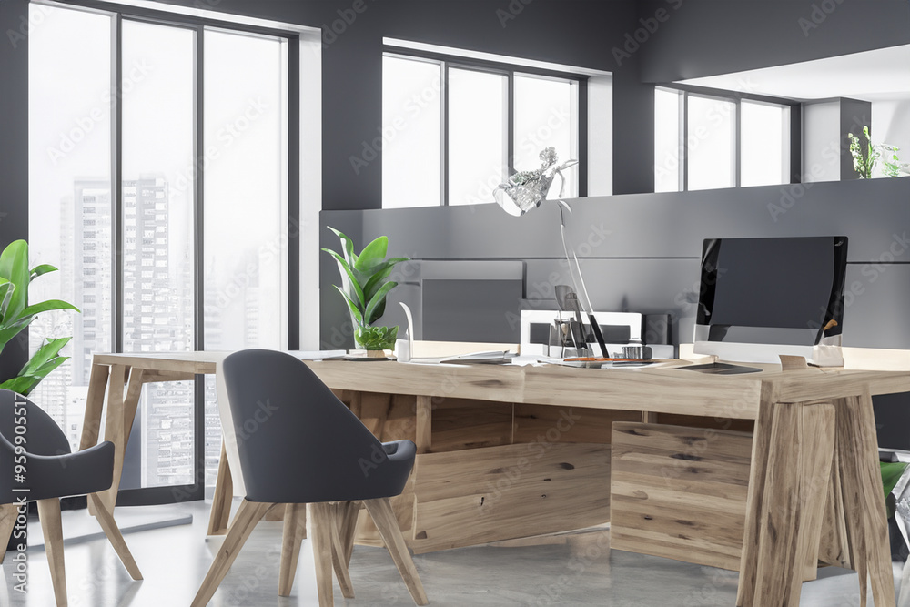 Wall mural contemporary Office interior