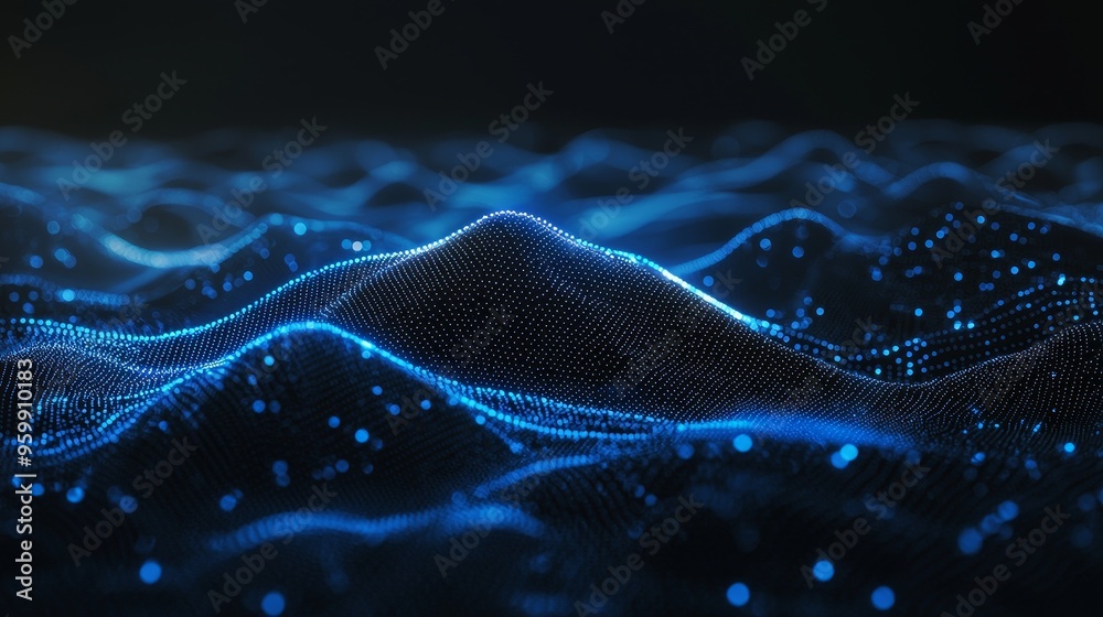 Poster rendering of a digital abstract background. data matrix with big data.