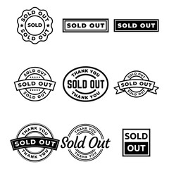 Obraz premium Set of Sold stamp logo. Vector illustration for web design