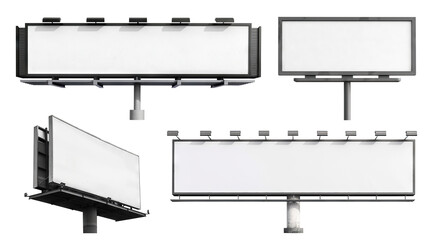 Set of large blank billboards, cut out