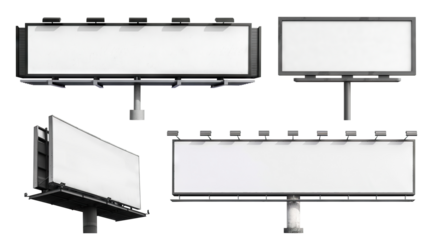 Set of large blank billboards, cut out