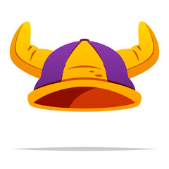 Football supporter beanie hat with horns vector isolated illustration