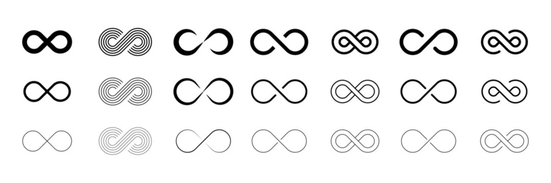 infinity set icon, infinity symbol, infinity vector