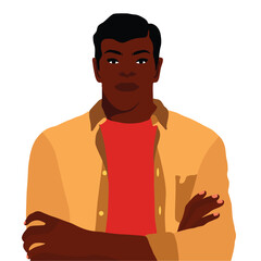 Modern fashionable black man in elegant art style vector