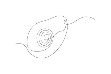 avocado fruit continuous line vector illustration design