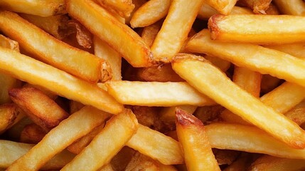 Vibrant abstract background created from crispy french fries with dynamic patterns and colors