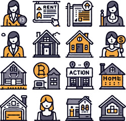 Fototapeta premium real estate icon set