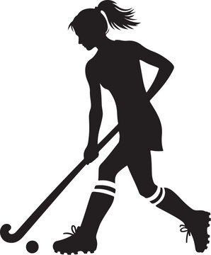 field hockey player vector design clipart flat style artwork