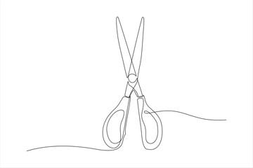 scissors continuous line vector illustration design