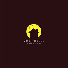 Moon House logo Icon, Moon Home Logo icon, dream House logo, dream home logo icon, Moon  House Dream Design Template.
