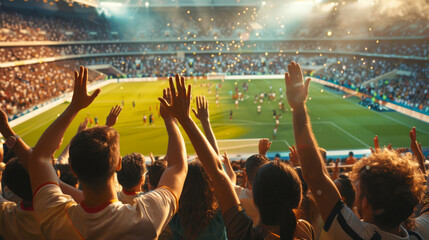 Cheering crowd in the stadium