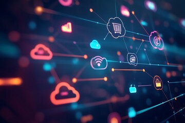 Abstract Illustration of Cloud Computing and Digital Network