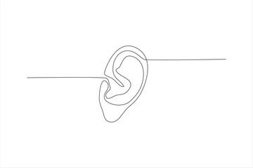 ear continuous line vector illustration design