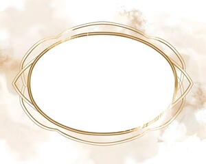 Simple Oval Line Frame with Subtle Shading for Portrait Photos on White Background