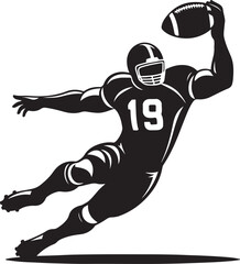 football rugby player vector design clipart flat style artwork