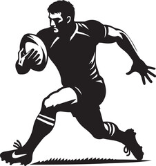 Naklejka premium football rugby player vector design clipart flat style artwork