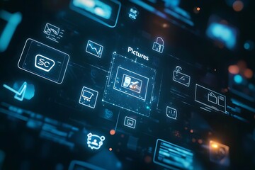 Digital Interface with Pictures Icon