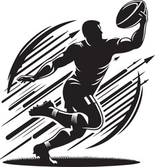 football rugby player vector design clipart flat style artwork