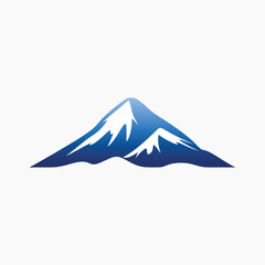 Blue mountain peak logo design