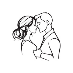 Silhouette of Couple. Couple love vector logo. husband and wife illustration. happy valentine day artwork