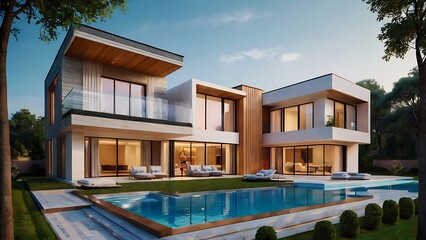 Fototapeta premium luxury hotel swimming pool