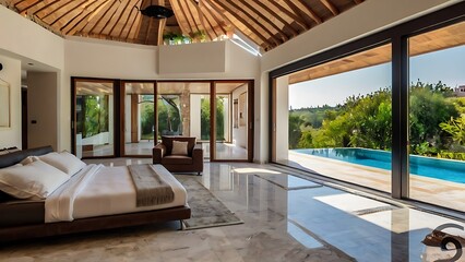 Fototapeta premium luxury hotel room with pool