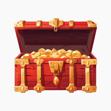 Treasure chest with gold coins