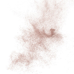 3D rendering of scattered sand granules or fine dirt on transparent background
