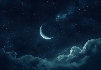 night sky with moon
