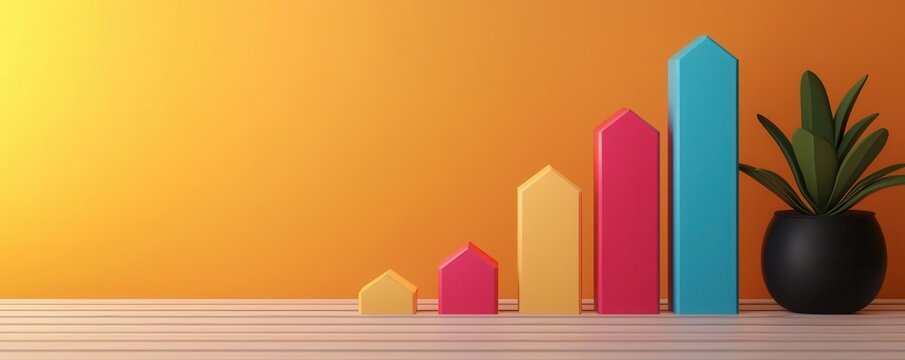 Power BI dashboard, displaying sales growth and KPIs, 3D illustration