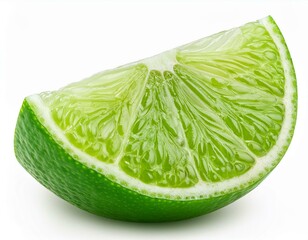Lime slice isolated on white background, full depth of field