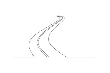 continuous line vector illustration design of winding road