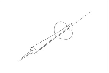continuous line vector illustration design of bow arrow