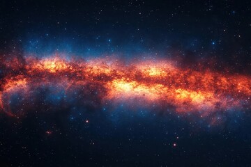 Naklejka premium aweinspiring panorama of the milky way arching across a starfilled night sky cosmic dust and distant galaxies create a breathtaking celestial tapestry