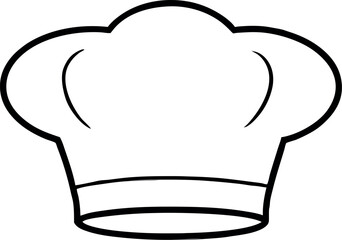Simple Chef Hat Icon Illustration for Culinary and Cooking Themes in Minimalistic Black and White Design