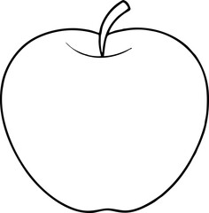 Simple Outline of an Apple for Coloring and Educational Purposes