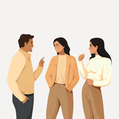 Fototapeta premium Group discussion casual attire friends