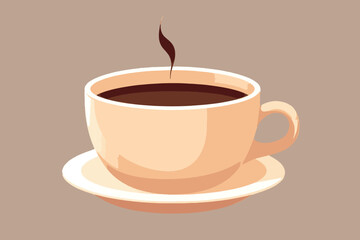 Obraz premium Steaming hot coffee cup illustration