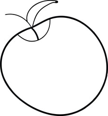Minimalistic Line Art of an Apple with Elegant Simplicity and Modern Design Aesthetics