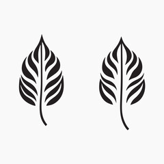 Minimalist black leaf design