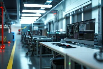 Obraz premium Interior of a high precision engineering workstation