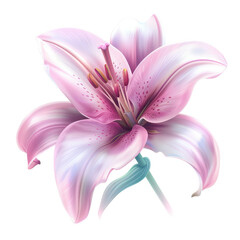 Naklejka premium A beautiful pink flower with a green stem