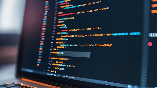 Secure Software Development Code Displayed on a Computer Screen, Technology Background