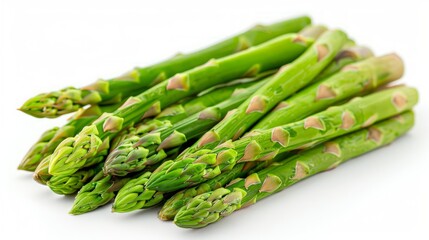 Effective Boiled asparagus on white background