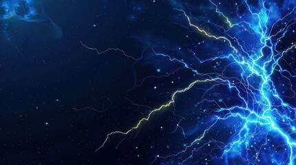 Abstract Blue Lightning with Stars