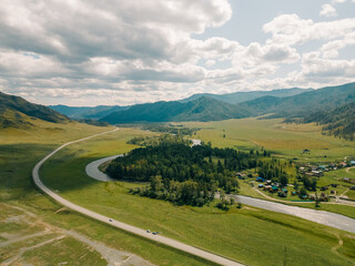 Chuisky tract in the Altai mountains. Siberia, Russia,