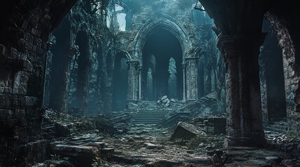 A historic stone structure with a pathway leading up to the entrance, suitable for architectural or landscape photography