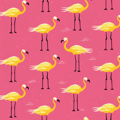 Vibrant flamingo pattern design
